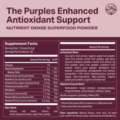 Proper The Purples packaging with prebiotic fiber icon, signaling gut-friendly balance.