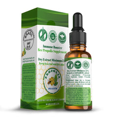Propolis Health dropper-use action image conveys precise, convenient application.