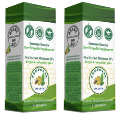 Propolis Health green propolis label emphasizes natural, alcohol-free formula.