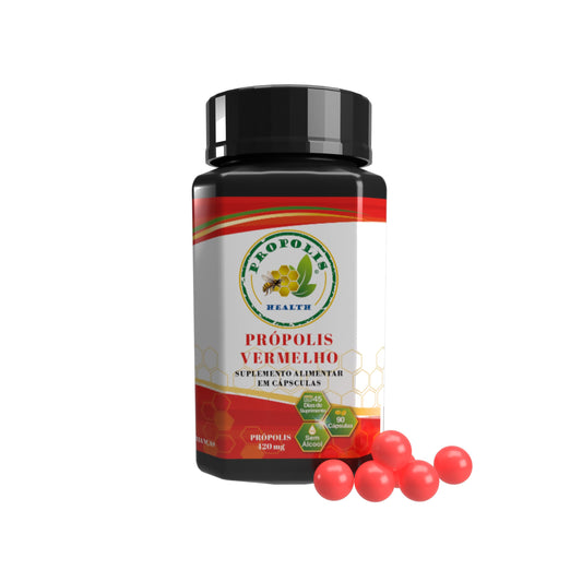 Propolis Health Red Propolis capsules aligned for easy daily supplementation