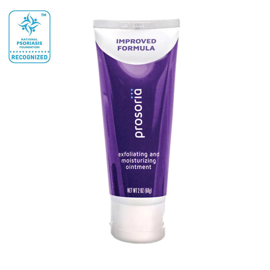 Prosoria Psoriasis Ointment application demonstrates quick absorption for comfortable moisture.