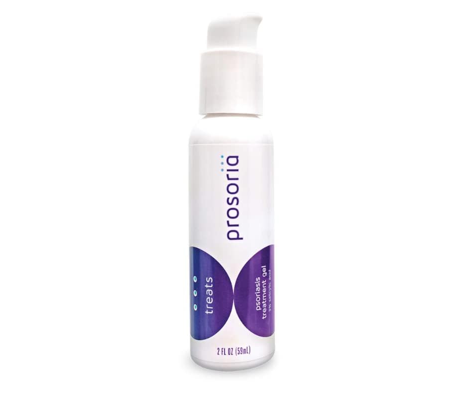 Prosoria psoriasis treatment gel bottle for convenient daily use on affected areas