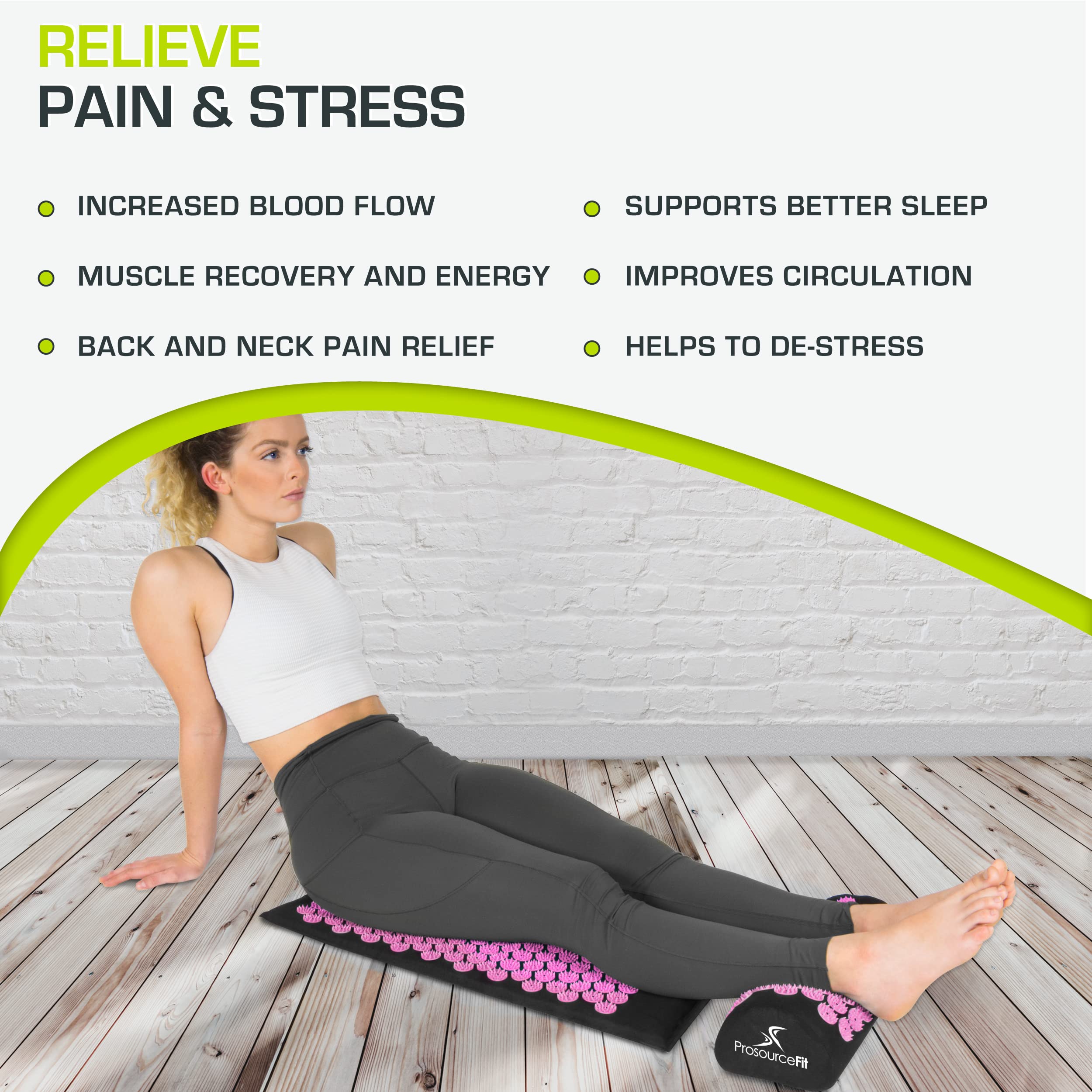 ProsourceFit acupressure mat laid out for full-body recovery sessions.