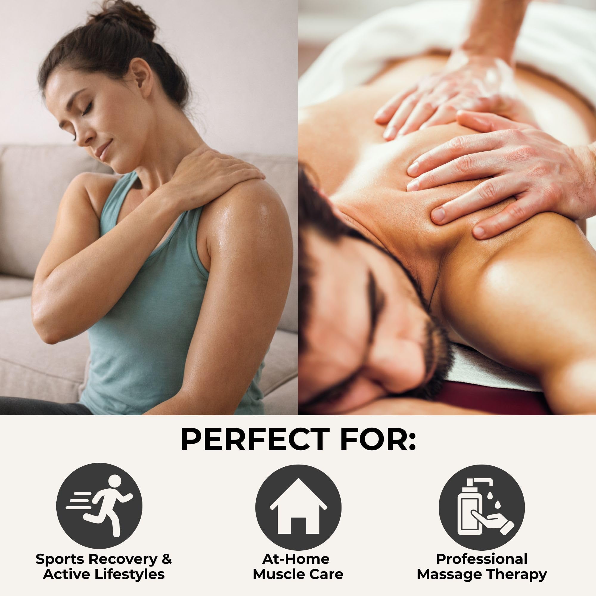 Back massage session with Prossage Heat Oil for warming therapy.