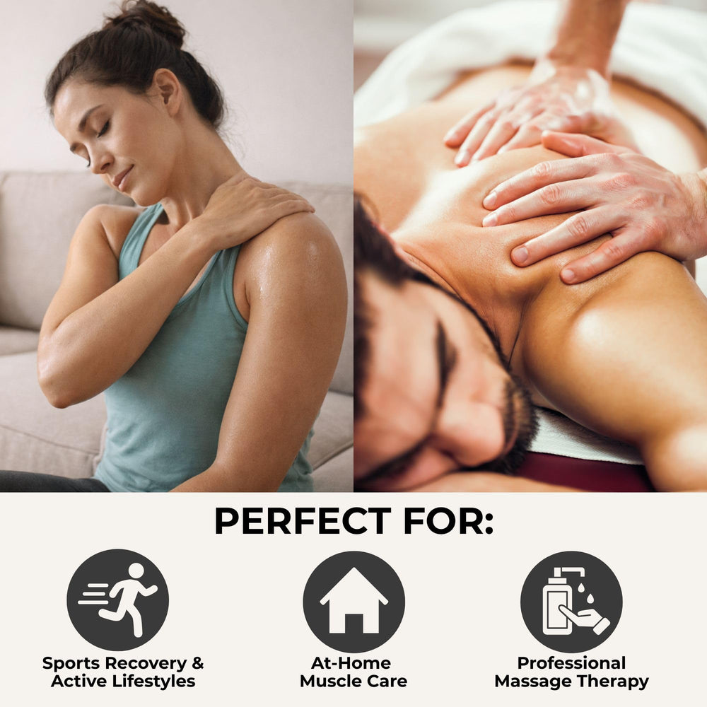 Back massage session with Prossage Heat Oil for warming therapy.