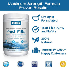 Prost-P10x bottle label close-up highlighting natural ingredients and quality.