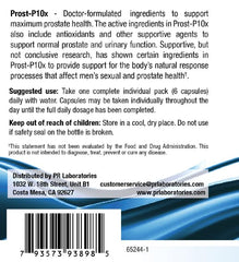 Green tea leaf element in Prost-P10x hints at plant-based components.