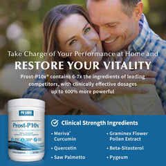 Person taking Prost-P10x pill demonstrates simple daily routine.