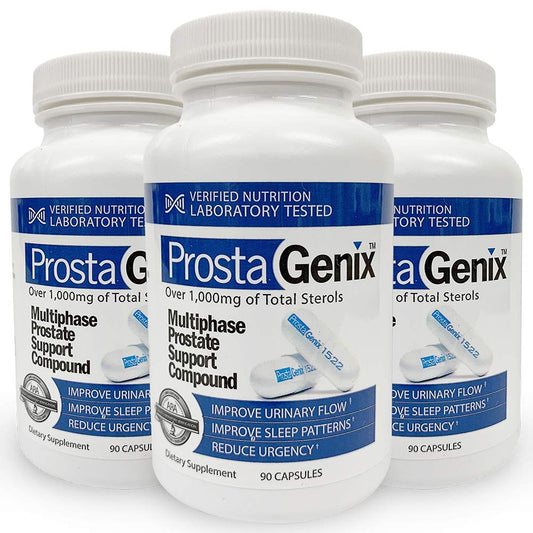 ProstaGenix bottle-front showing label and seal for quality and trust.