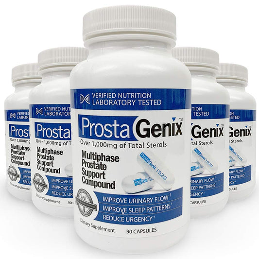 ProstaGenix Multiphase bottle with label suggests daily urinary comfort support