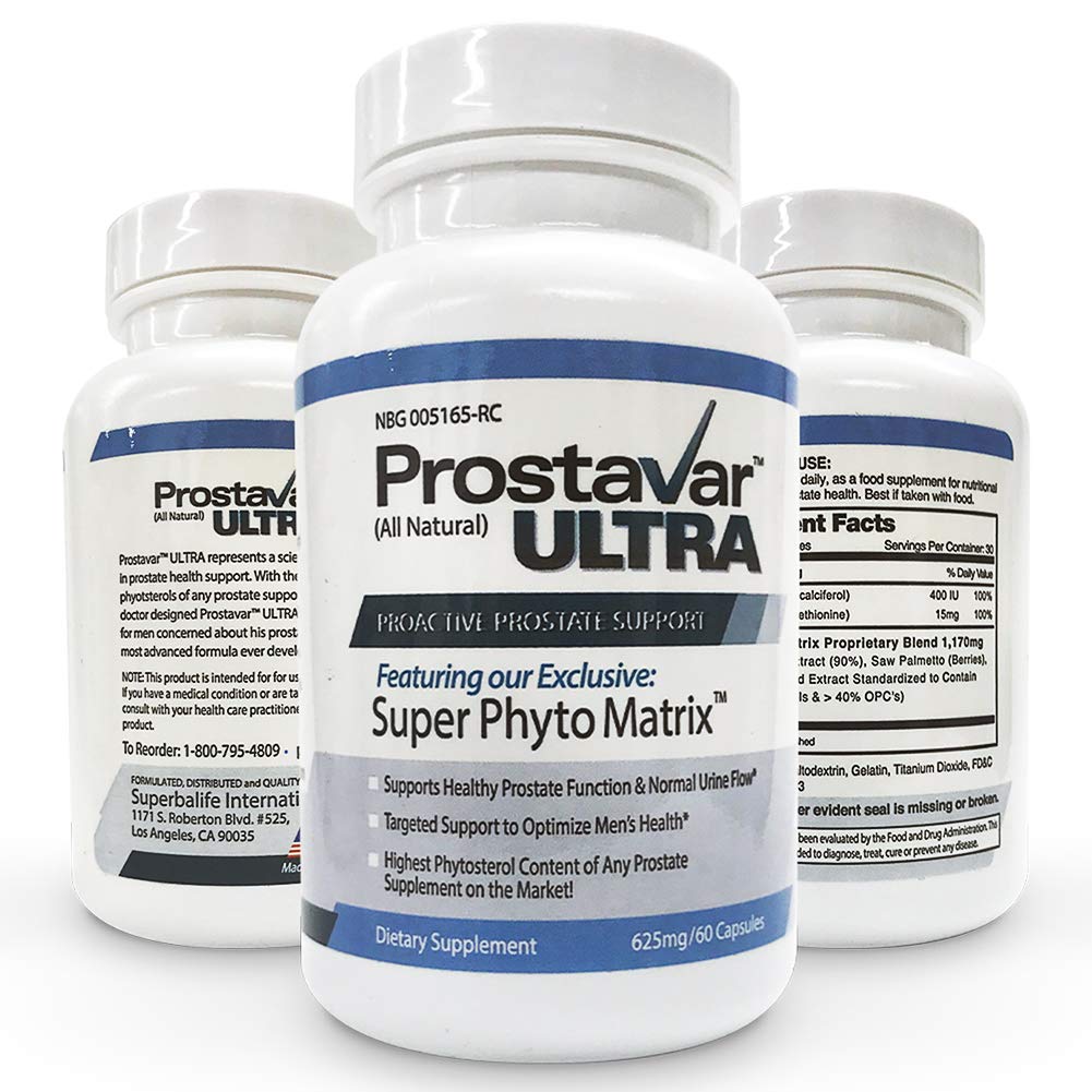 Prostavar Ultra bottle label close-up highlighting phytosterols