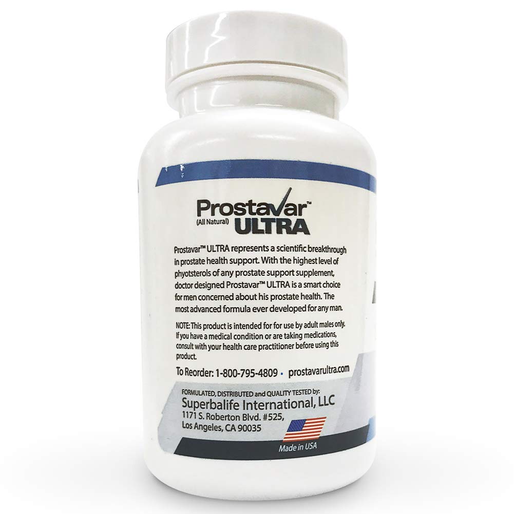 Prostavar Ultra ingredients close-up suggests the Super Phyto Matrix blend for support.