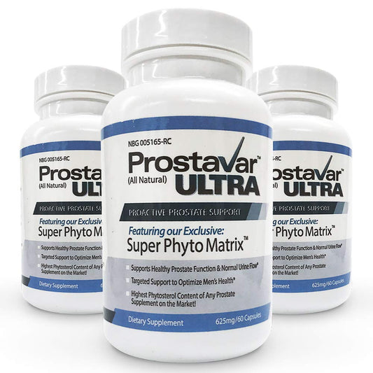Prostavar Ultra three-bottle set for proactive prostate support