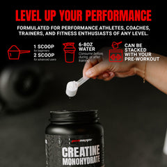 ProSupps Creatine Monohydrate powder in a glass with water, easy mixing demonstrated
