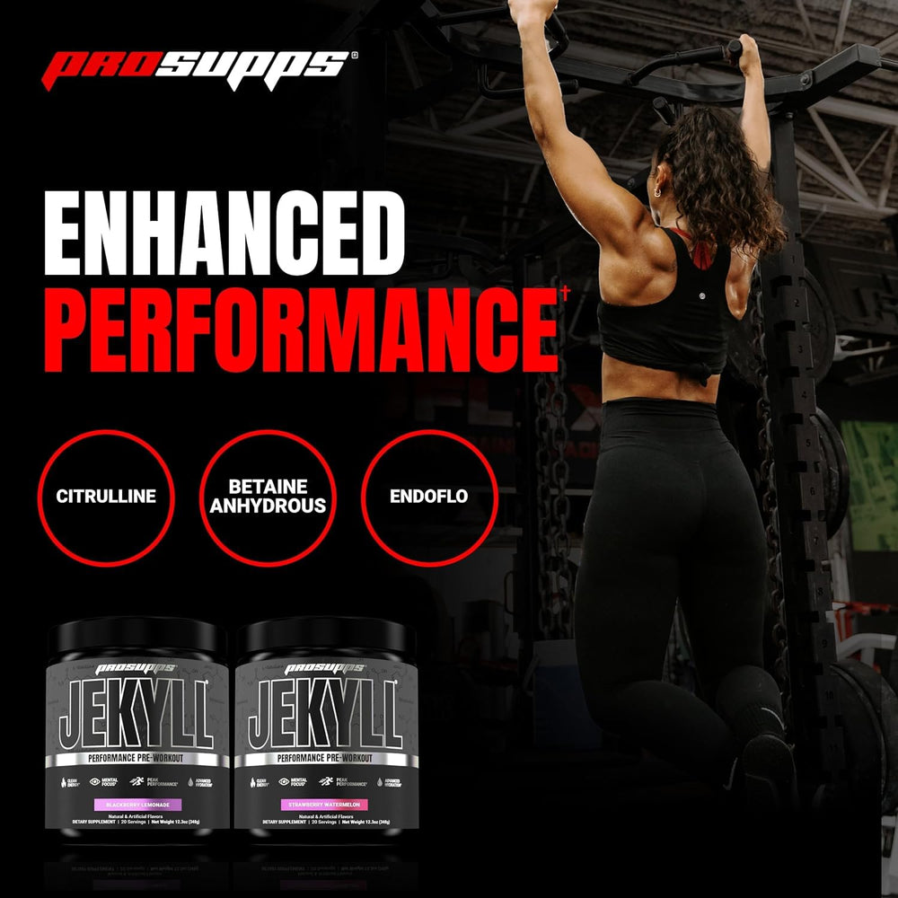 Glass with PROSUPPS Dr. Jekyll mixed in water ready for training