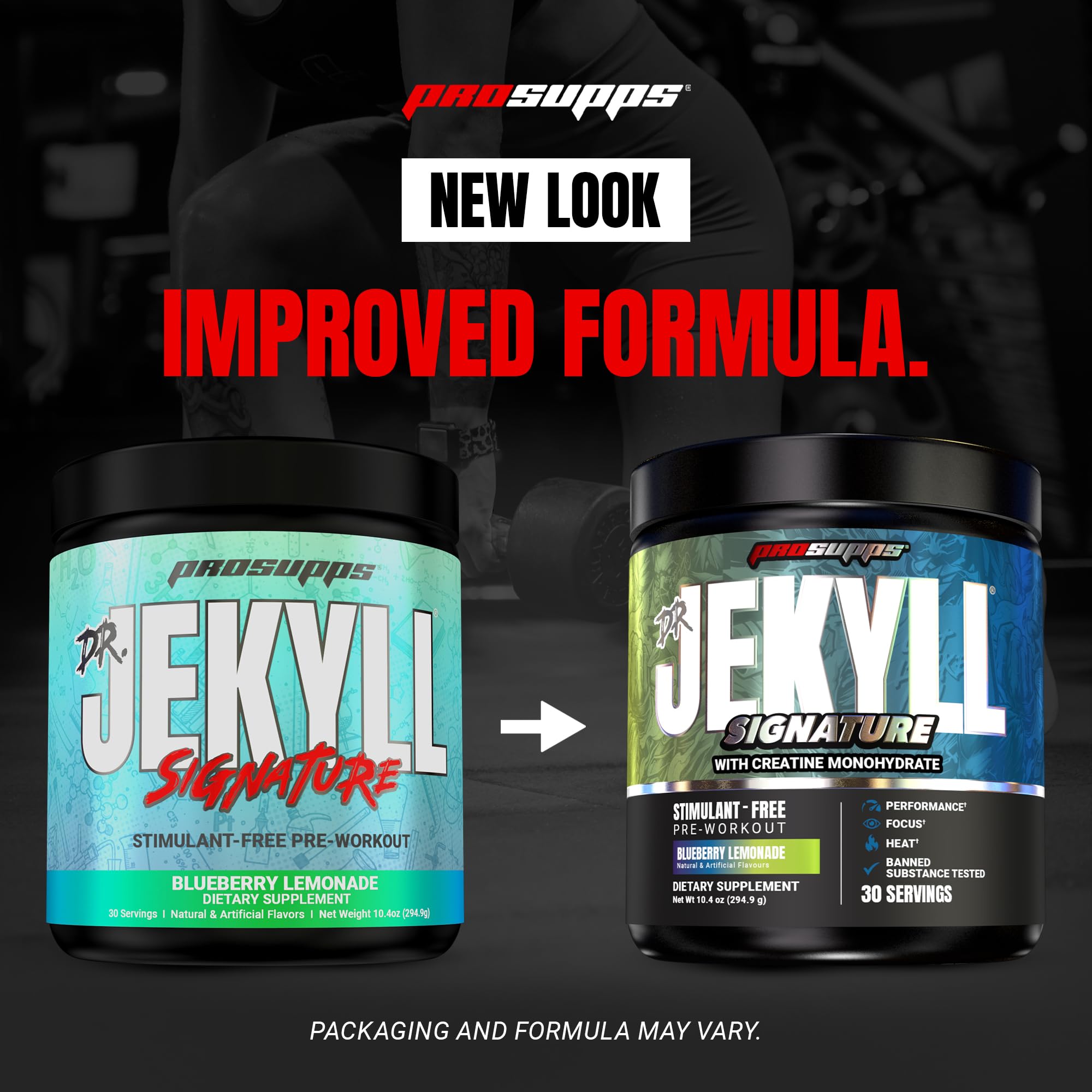 Powder being poured into a glass for a pre-workout shake