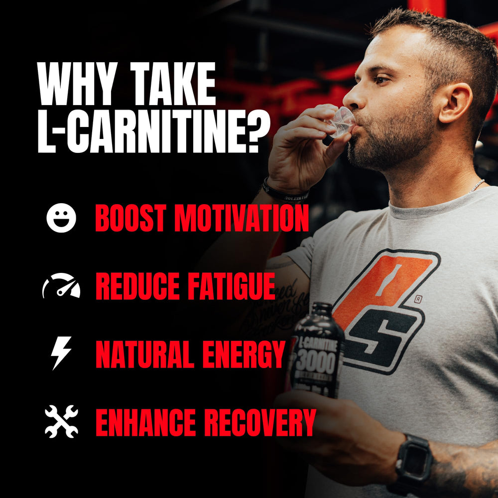 PROSUPPS L-Carnitine 3000 berry shot in glass for clean energy