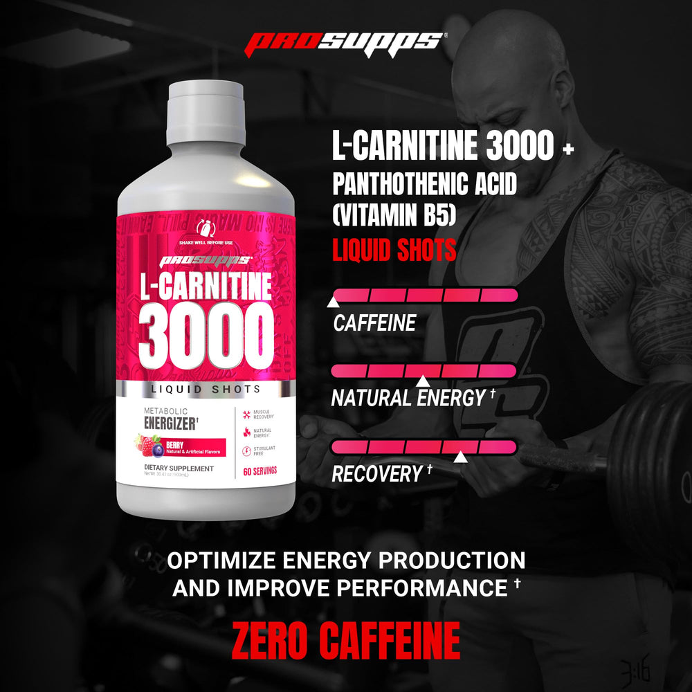 ProSupps L-Carnitine 3000 berry flavor bottle for stimulant-free energy