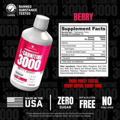 ProSupps L-Carnitine 3000 no sugar label on bottle