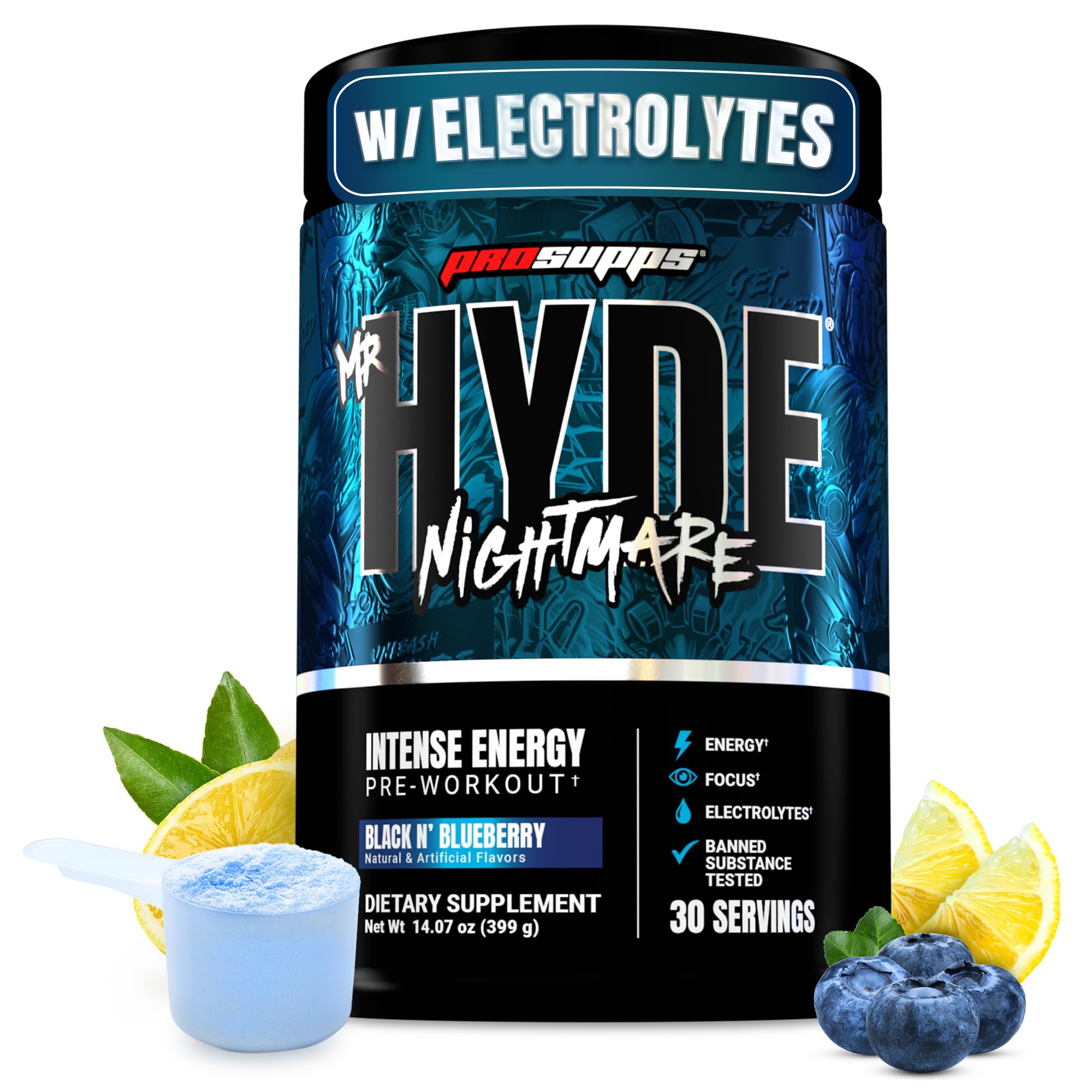 PROSUPPS Mr Hyde Nightmare bottle on display for pre-workout energy