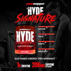 PROSUPPS Mr Hyde Signature ingredients panel shows vegan and gluten-free formula