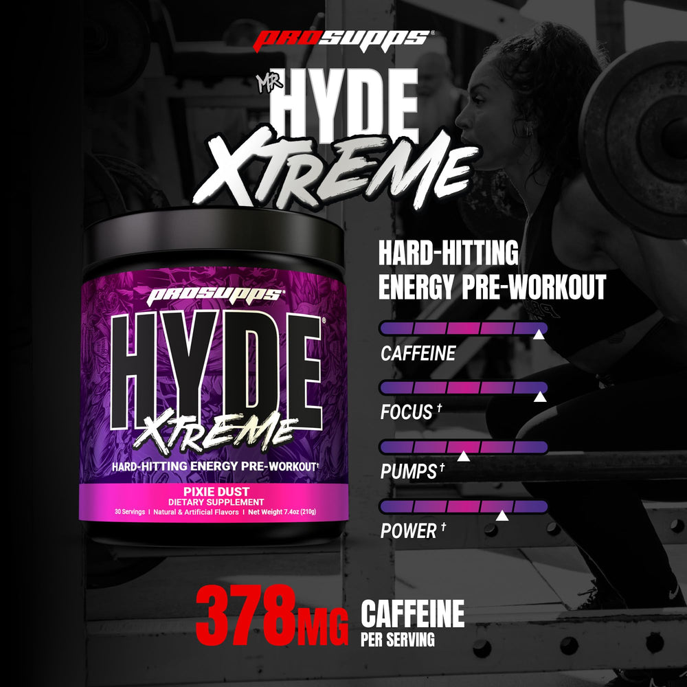 PROSUPPS Mr Hyde Xtreme powder scoop beside tub for precise servings