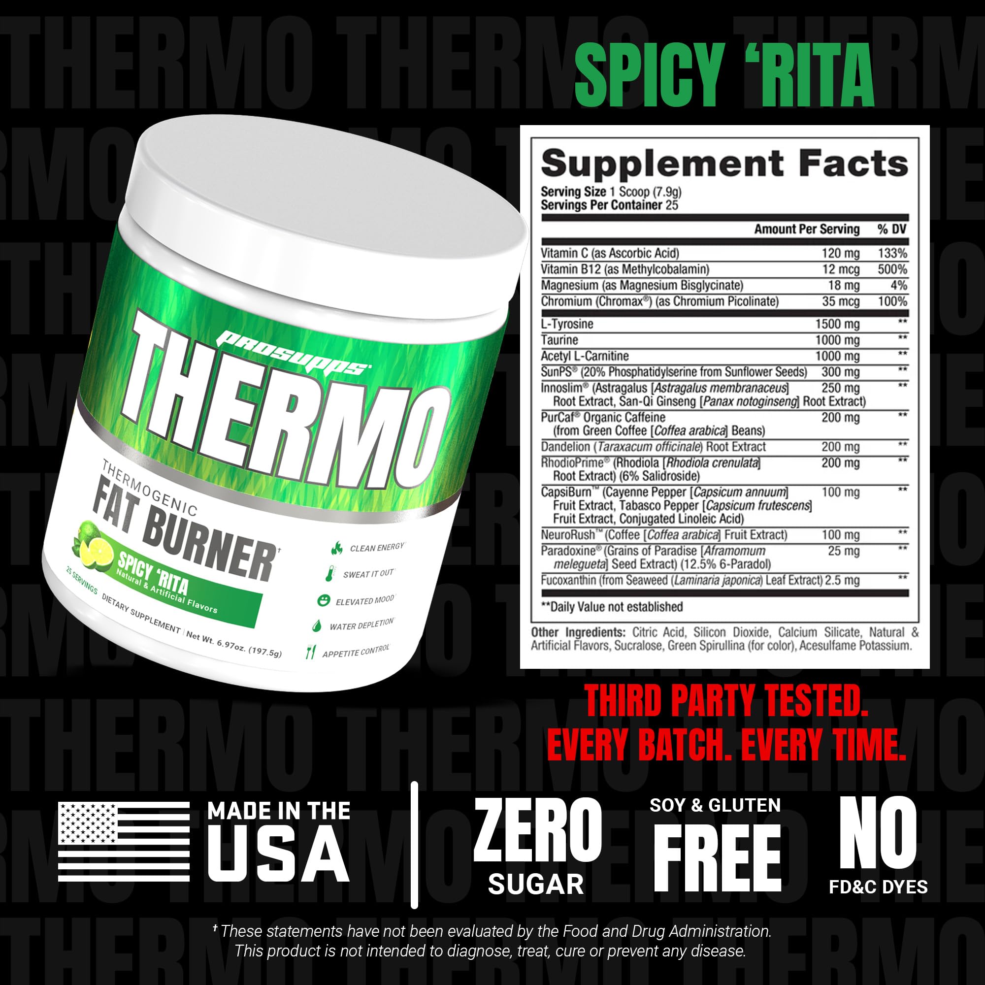PROSUPPS Thermogenic Spicy Rita energy-sip captures sustained vigor for longer workouts.