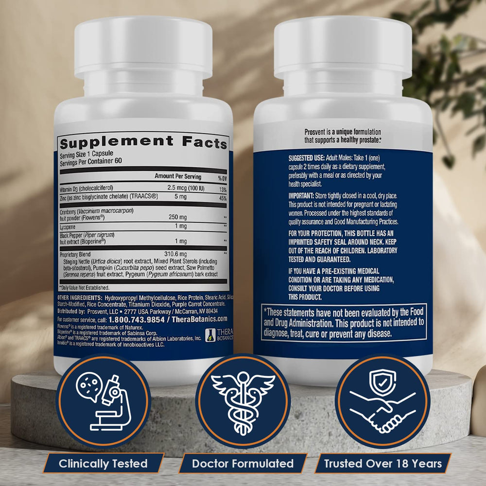 Prosvent capsules close-up — potent herbal blend for prostate support.