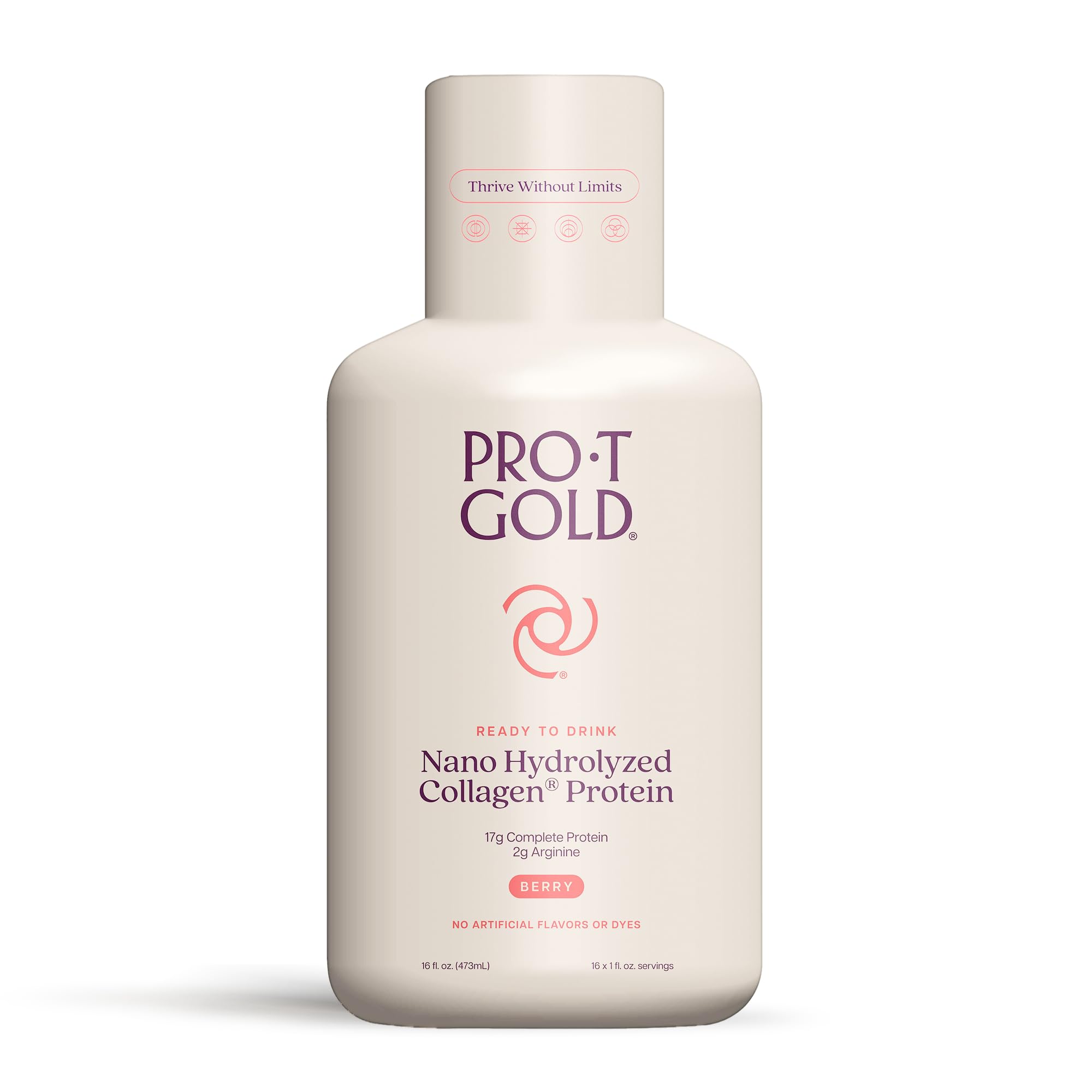 ProT Gold Berry Sugar Free bottle front view for quick protein on the go.
