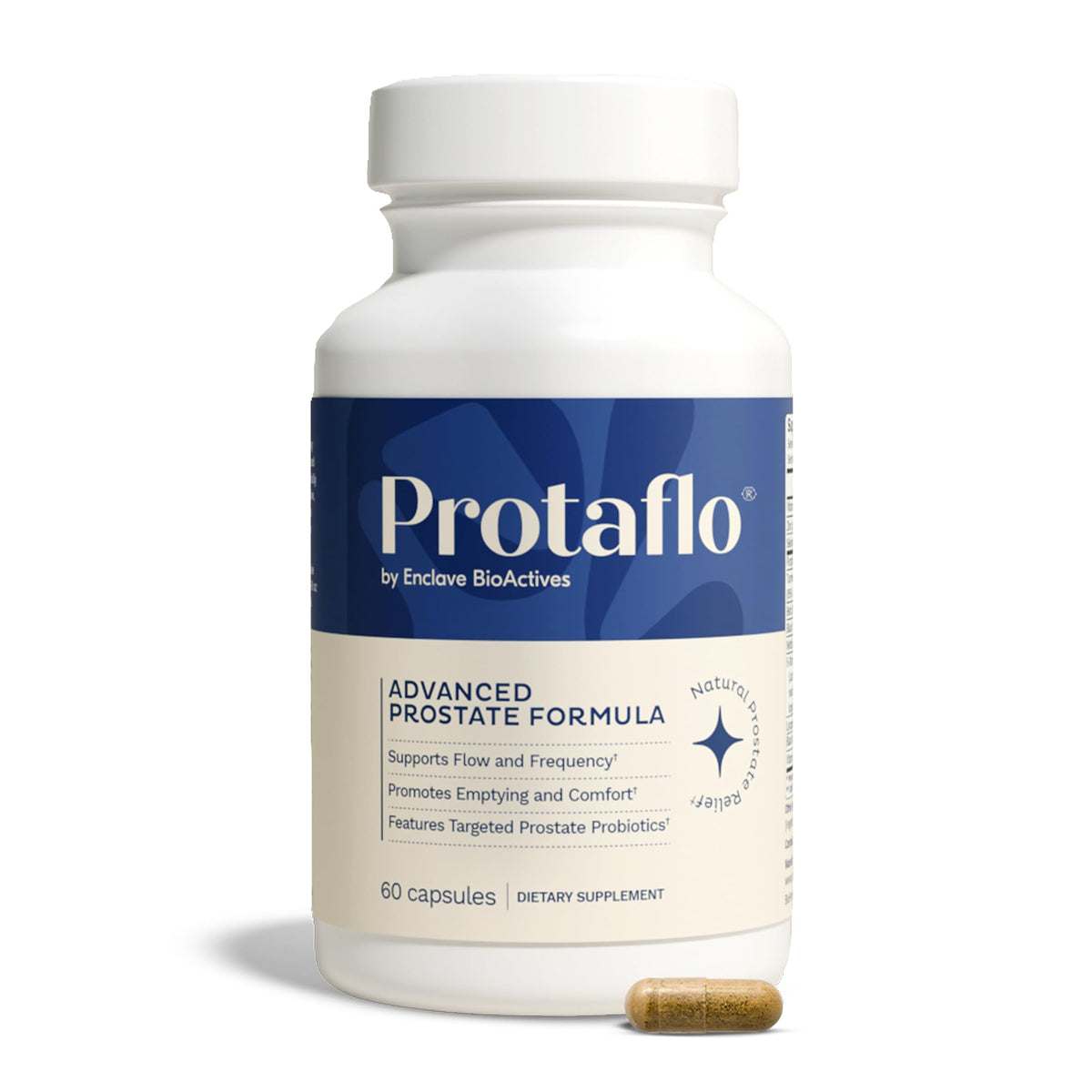 Protaflo Prostate Supplements bottle promotes daily urinary comfort.