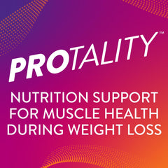 Protality Vanilla Nutrition Shake pour reveals vanilla flavor and low sugar per serving.