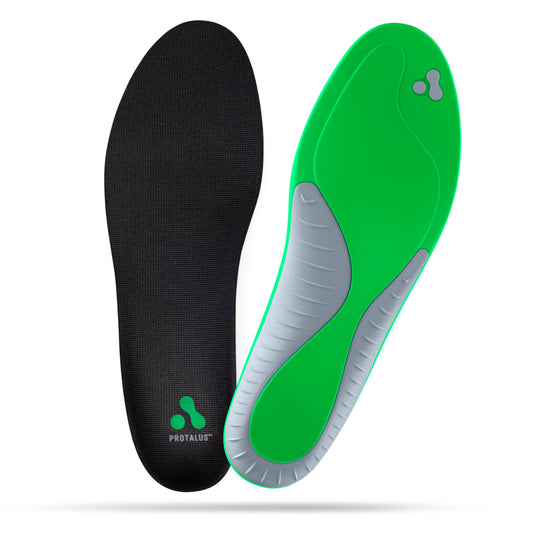 Protalus T-100 Elite insoles close-up showing the deep heel cup for stability