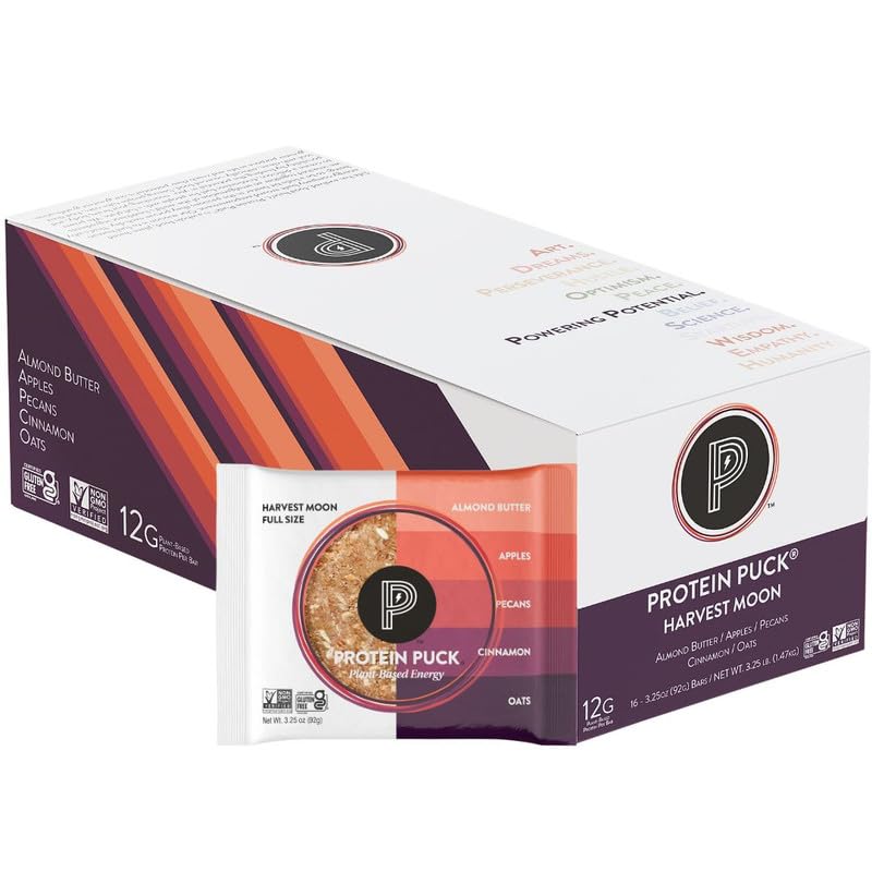Protein Puck Harvest Moon bar pack, convenient energy snack for busy days.