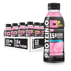 Protein2o cotton candy bottle showing sugar-free hydration and energy