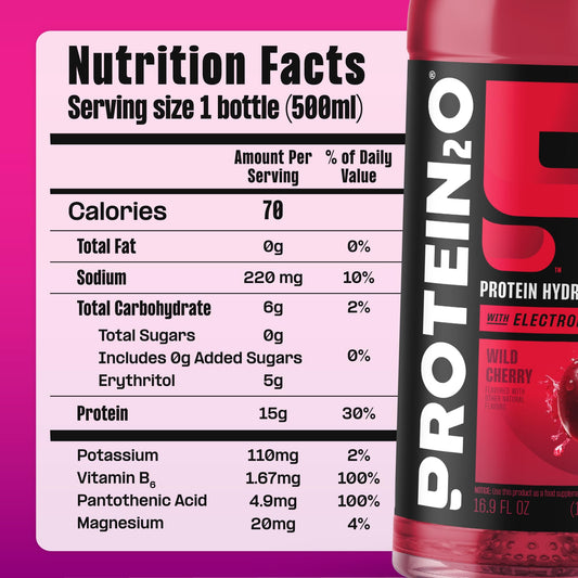 Protein2o clear protein water with electrolytes supports balanced hydration throughout the day.