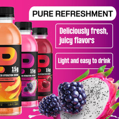 Protein2o Peach Mango flavor presents a crisp, fruit-forward taste in a clear drink.