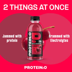 Protein2o hydration glass serve with clear protein and electrolytes for training days