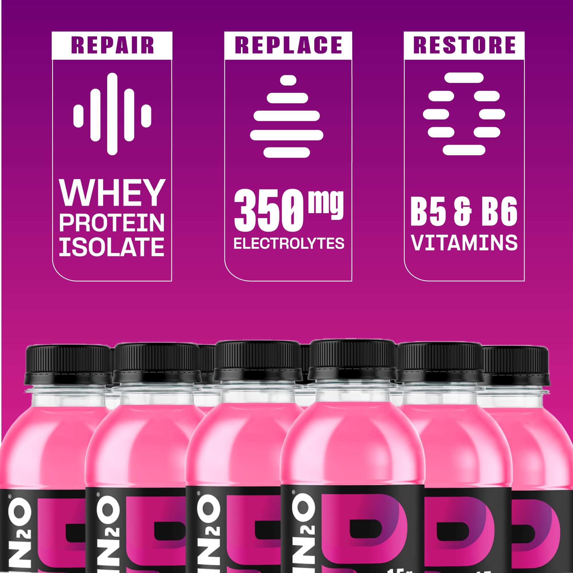 Protein2o on-the-go packaging, perfect for travel and workouts