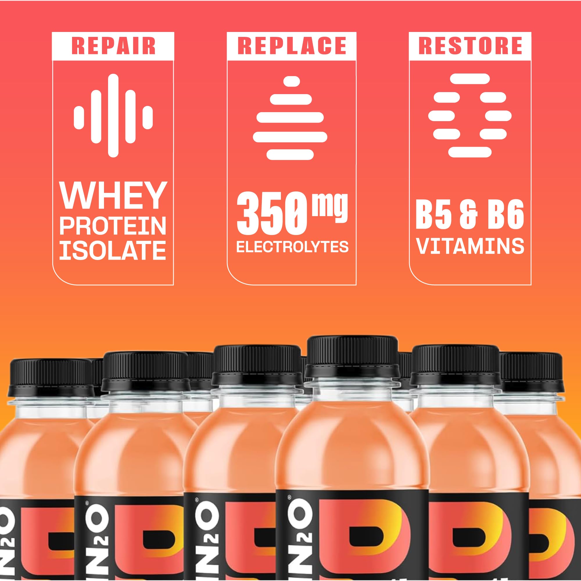 Protein2o pack of 12 ready-to-drink bottles for group fitness