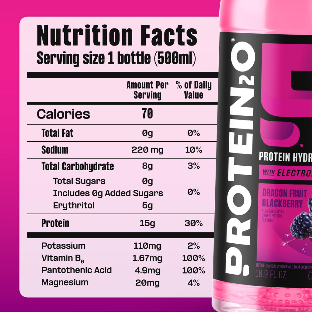 Protein2o ready-to-drink bottle for gym, office, or on-the-go hydration.