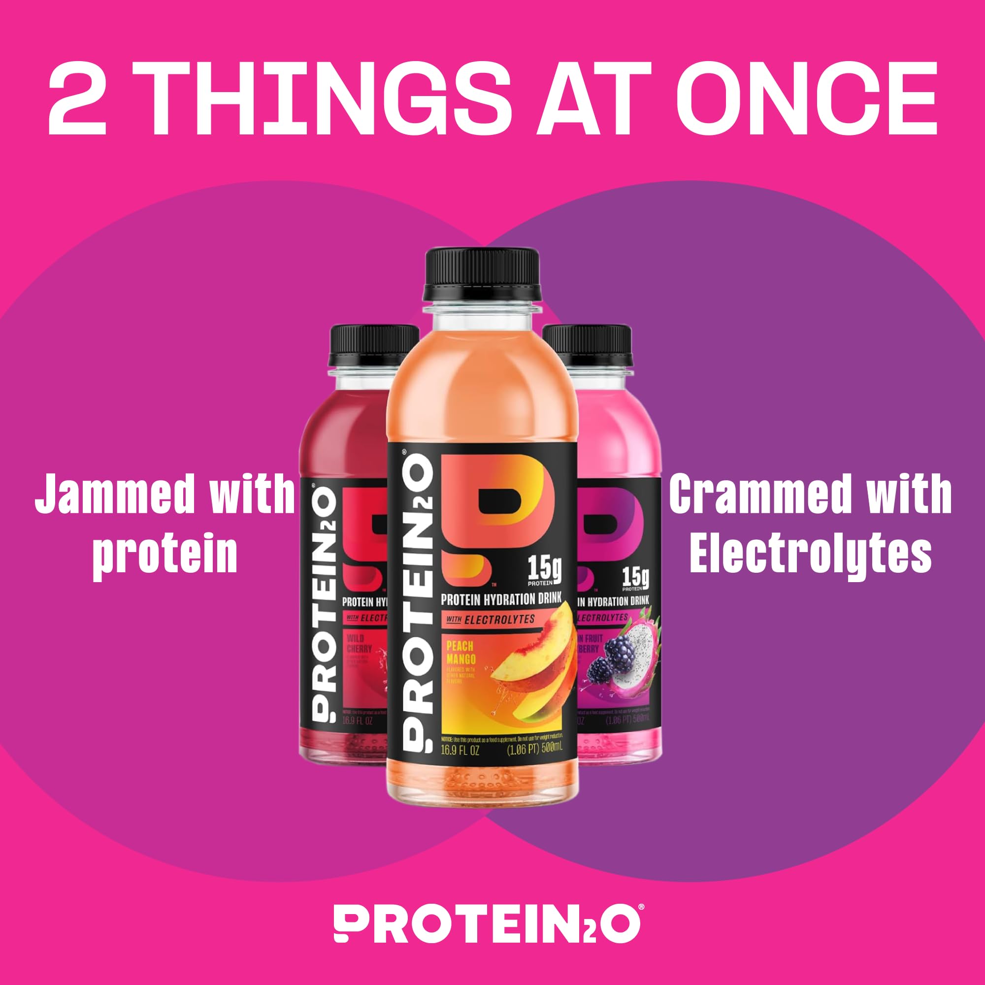 Protein2o bottle delivers vitamin B5 and B6 for everyday energy and wellness.