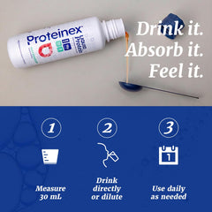 Proteinex hydrolyzed collagen close-up of type I and II for skin and joints.