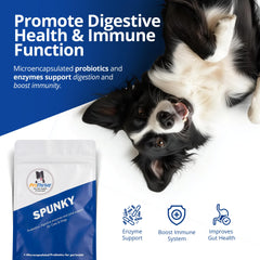 Close-up of the ProThrive Spunky label highlighting ingredients and benefits.
