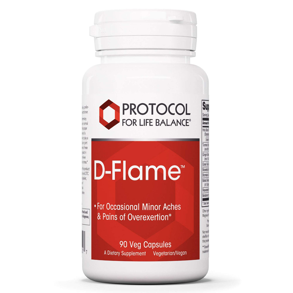 PROTOCOL FOR LIFE BALANCE D-Flame turmeric-curcumin bottle highlights immune support during stress.