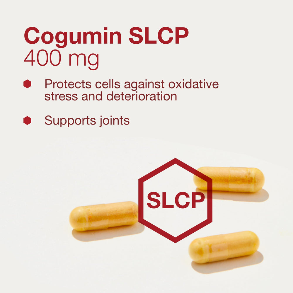 Vegan-friendly symbol on Cogumin SLCP packaging communicates allergen-free status