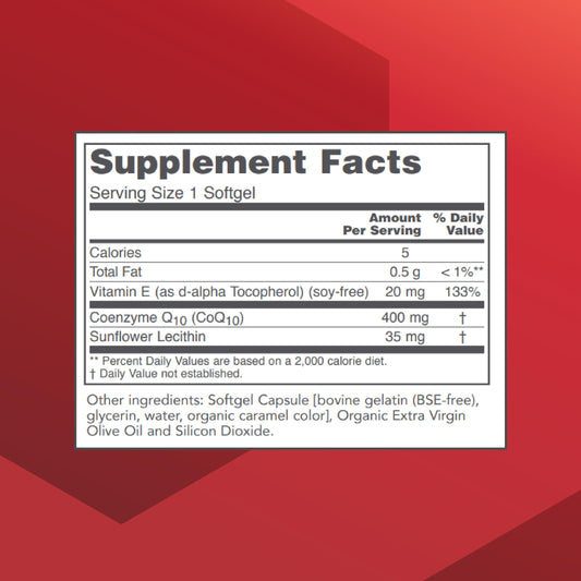 Close-up of PROTOCOL FOR LIFE BALANCE CoQ10 softgels for easy daily use.