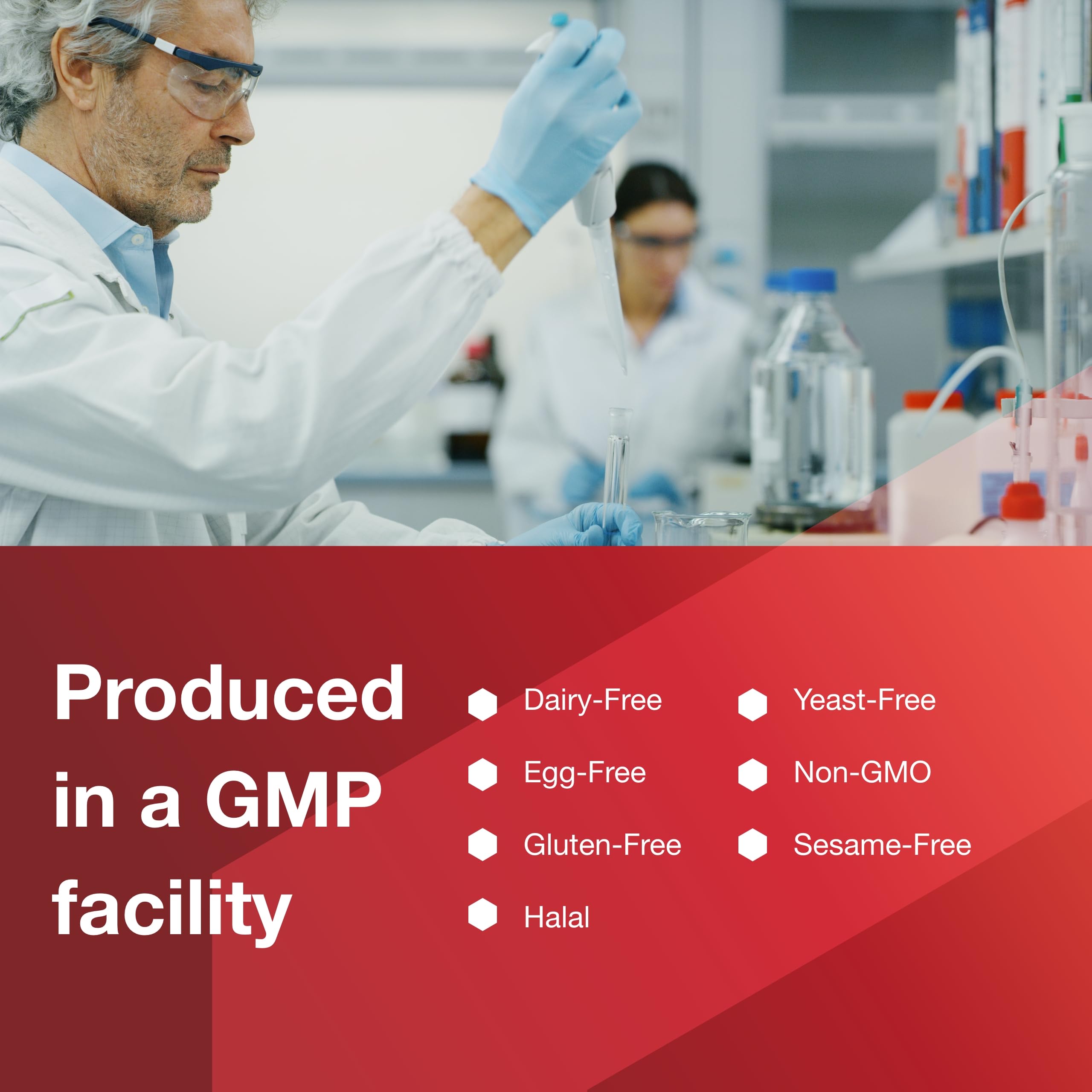 Protocol for Life Balance DHA-500 halal and non-GMO seal on bottle.