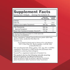 Protocol for Life Balance Gamma E Toco Complex softgels offer convenient daily heart and brain support.