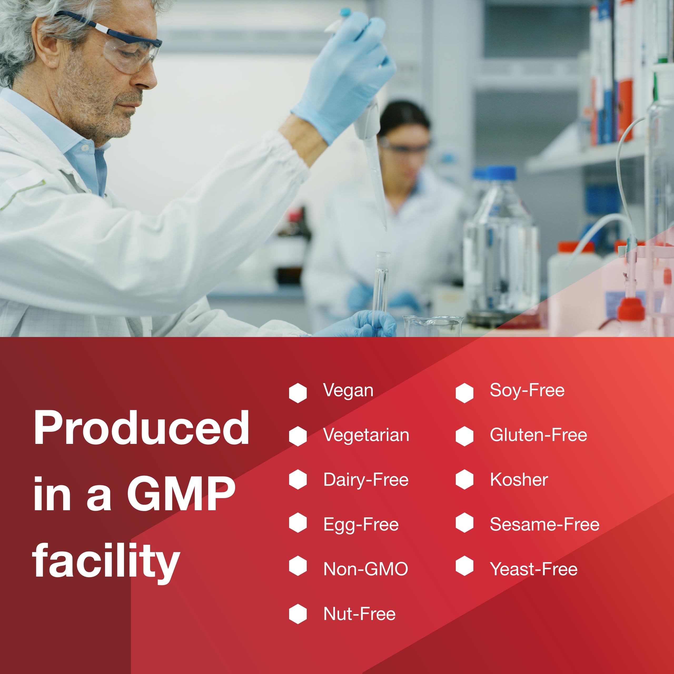 Protocol For Life Balance GMP-certified manufacturing badge on package