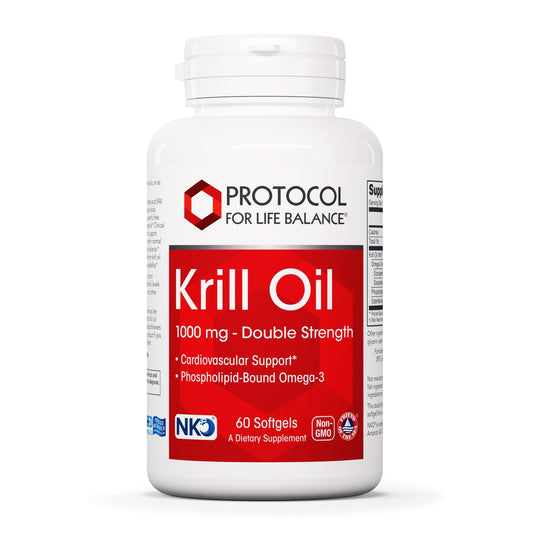 PROTOCOL FOR LIFE BALANCE Krill Oil bottle with 60 softgels for daily wellness